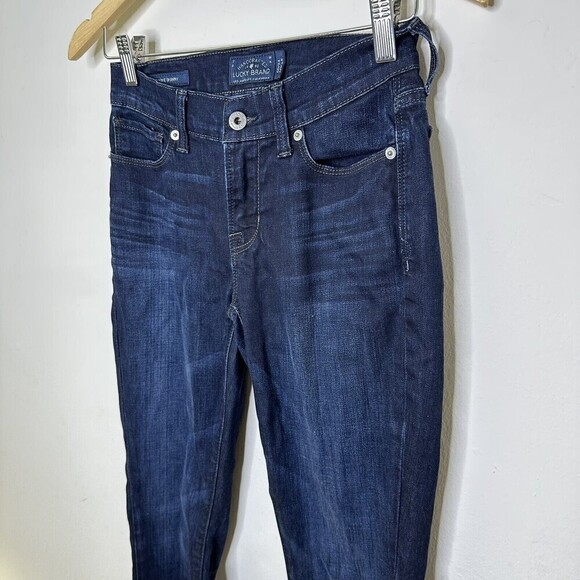 Lucky Brand Jeans Brooke Skinny Jeans Size 00/24 Dark Blue Wash - Picture 10 of 10